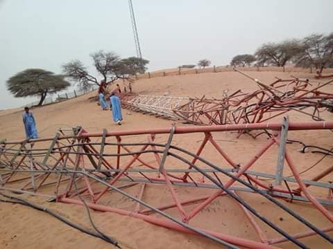 طبق القمر الصناعي المتضرر