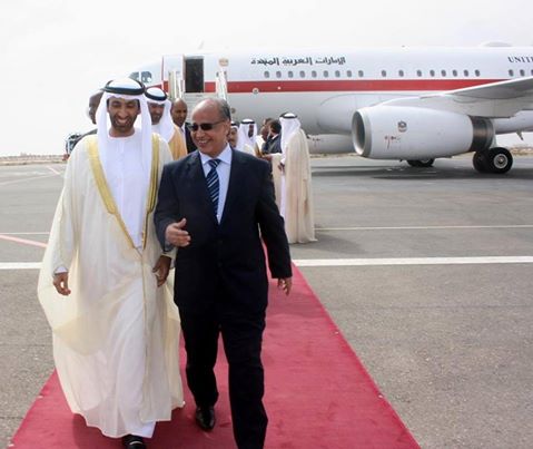 مولاي ولد محمد لغظف في استقبال الوفد الإماراتى