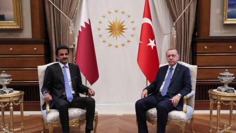 الرئيس التركي، رجب طيب أردوغان، يلتقي في أنقرة أمير قطر، الشيخ تميم بن حمد آل ثاني