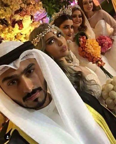 بالفيديو.. شاب كويتي يتزوج 4 حسناوات دفعة واحدة