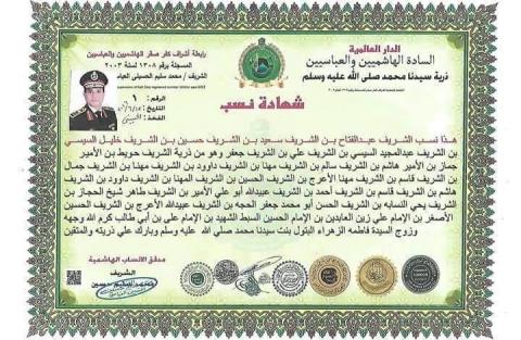 نشر أنصار السيسي الشهادة ولم يتم التثبت من صحتها